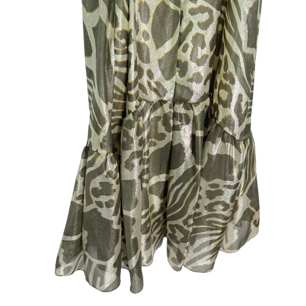 Adam‎ Lippes Ruffled Lamé Midi Dress Silk Blend - Picture 11 of 16